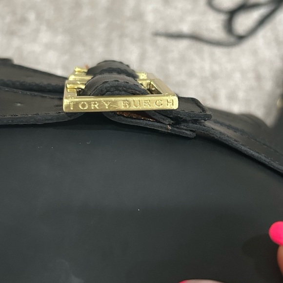 Tory Burch, knee-high rubber boots with gold hardware. Size 7 - Picture 6 of 11